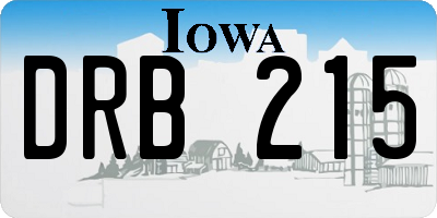 IA license plate DRB215