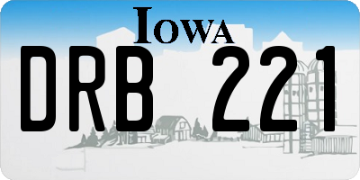 IA license plate DRB221