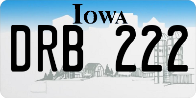 IA license plate DRB222