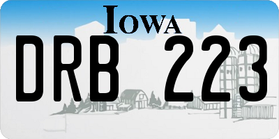 IA license plate DRB223