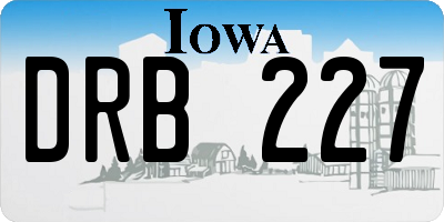 IA license plate DRB227