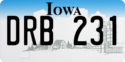 IA license plate DRB231