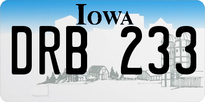 IA license plate DRB233