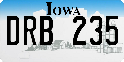 IA license plate DRB235