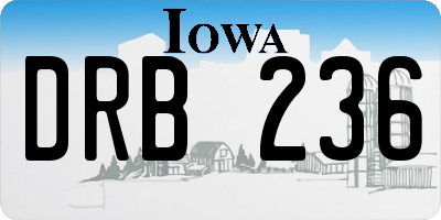 IA license plate DRB236
