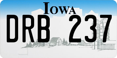 IA license plate DRB237