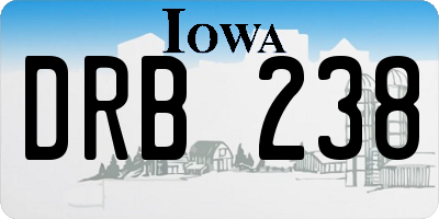 IA license plate DRB238