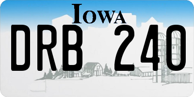 IA license plate DRB240