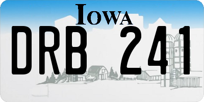 IA license plate DRB241