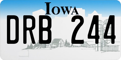 IA license plate DRB244