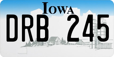 IA license plate DRB245