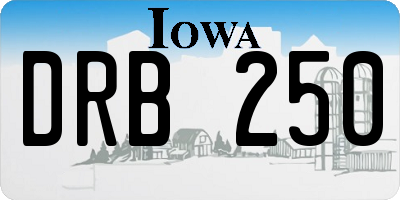 IA license plate DRB250