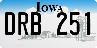 IA license plate DRB251