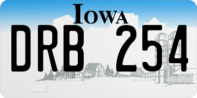 IA license plate DRB254
