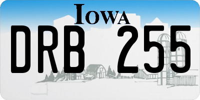 IA license plate DRB255