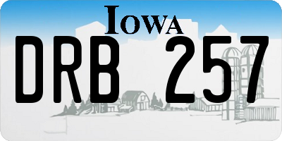 IA license plate DRB257