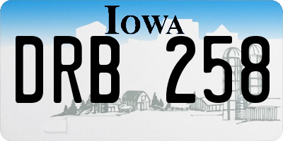 IA license plate DRB258
