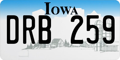 IA license plate DRB259