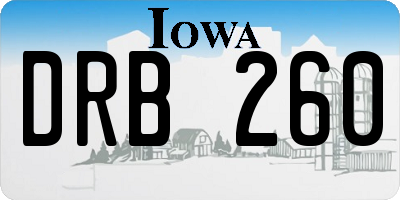 IA license plate DRB260