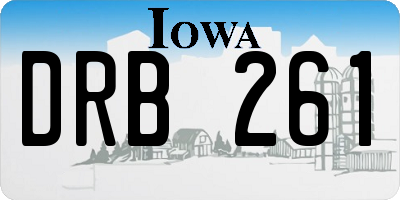 IA license plate DRB261