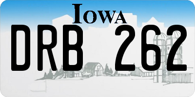 IA license plate DRB262