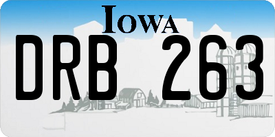 IA license plate DRB263