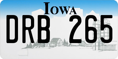 IA license plate DRB265