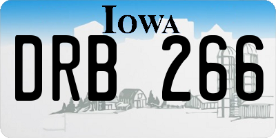 IA license plate DRB266