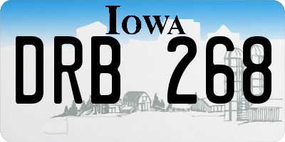 IA license plate DRB268