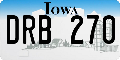 IA license plate DRB270