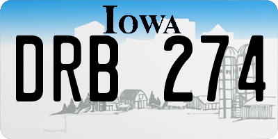 IA license plate DRB274
