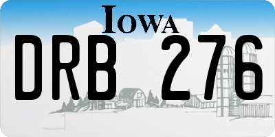 IA license plate DRB276