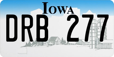 IA license plate DRB277