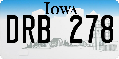 IA license plate DRB278