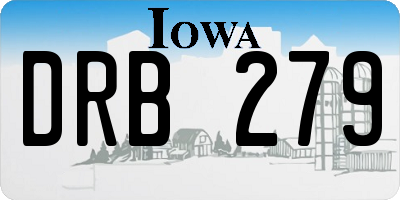 IA license plate DRB279
