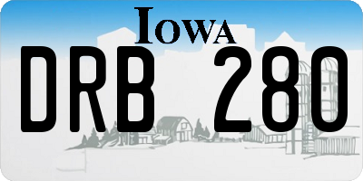 IA license plate DRB280