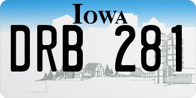 IA license plate DRB281