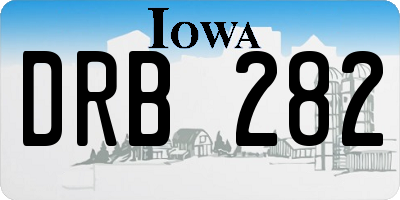 IA license plate DRB282