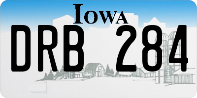 IA license plate DRB284