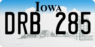 IA license plate DRB285