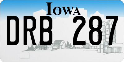 IA license plate DRB287