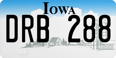 IA license plate DRB288