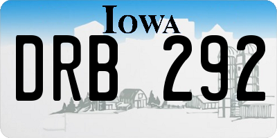 IA license plate DRB292