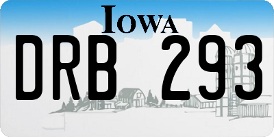 IA license plate DRB293