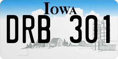 IA license plate DRB301