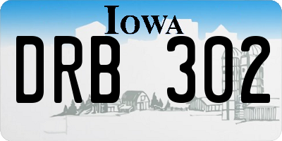 IA license plate DRB302