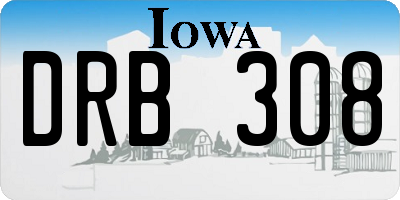 IA license plate DRB308
