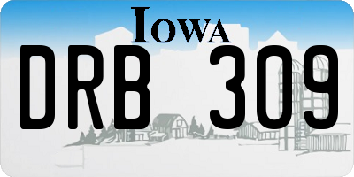 IA license plate DRB309