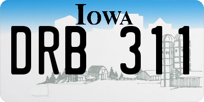 IA license plate DRB311