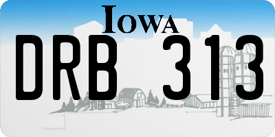 IA license plate DRB313